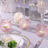 Pink Round Glass Votives (Set of 12)
