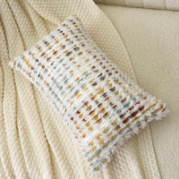 Orange Tufted Lumbar Pillow Cover