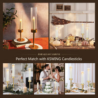 Clear Glass Hurricane Candlesticks (Set of 6)