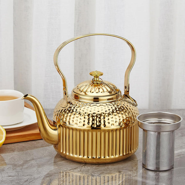 Gold Steel Infuser Teapot