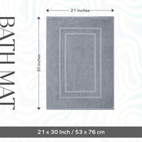 Grey Cotton Terry Bath Mat (Set of 2)