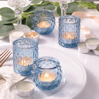 Blue Glass Votive Holders (Set of 12)