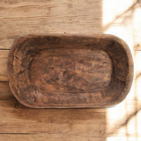 Brown Wooden Dough Bowl