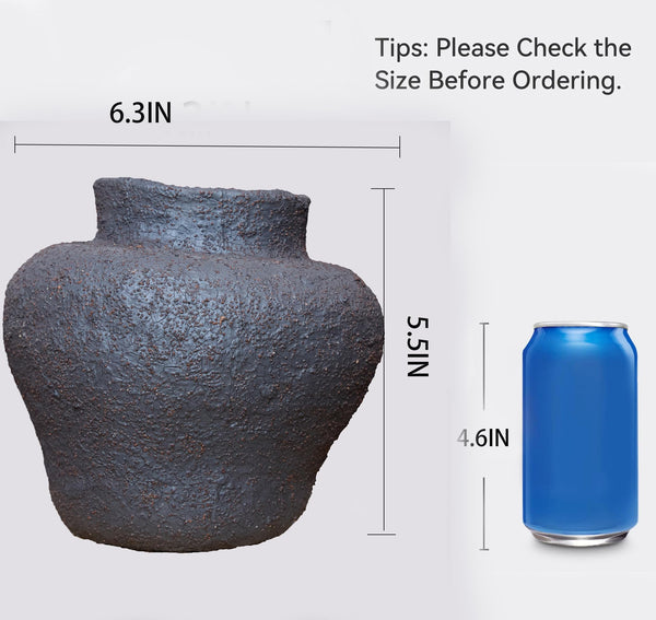 Black Frosted Ceramic Vase