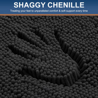 Black Chenille Bath Rug (Set of 2)