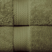 Forest Green Cotton Towels (Set of 10)