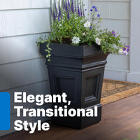 Onyx Black Square Planter (Set of 2)