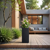 Black Square Column Planter