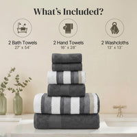 Gray Jacquard Towels (Set of 6)