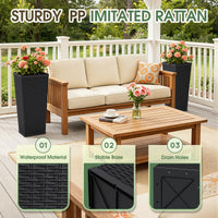 Tall Black Planters (Set of 2)