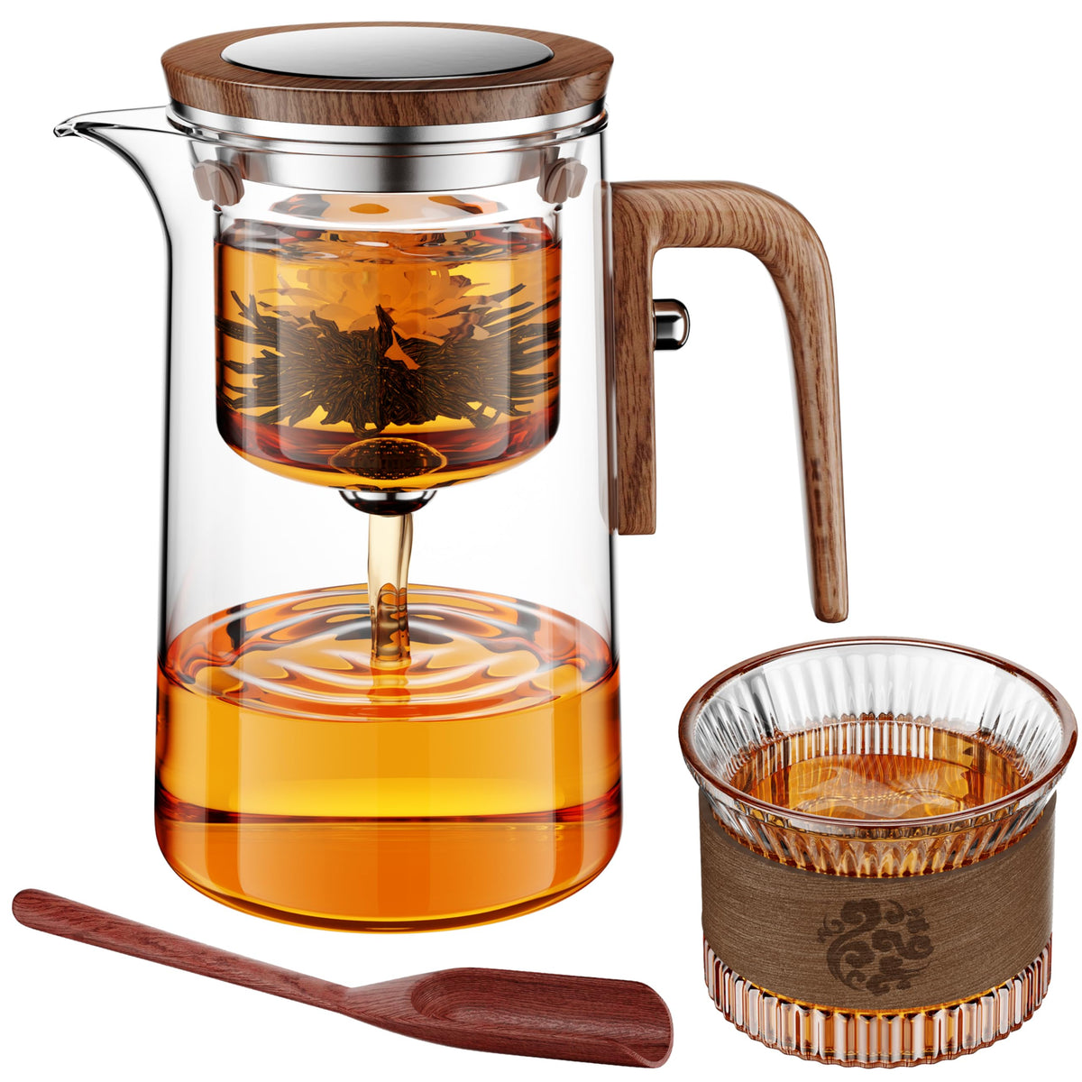 Glass Teapot with Infuser Brown