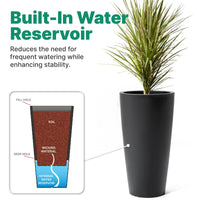 Onyx Black Tapered Planter (Set of 2)
