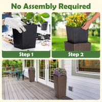 Mocha Rattan Planter (Set of 2)