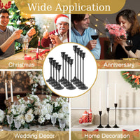 Black Metal Taper Holders (Set of 12)
