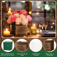 Brown Wood Cube Planters (Set of 12)