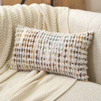 Orange Tufted Lumbar Pillow Cover