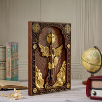 Wooden Archangel Michael Statue