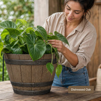 Oak Whiskey Barrel Planter