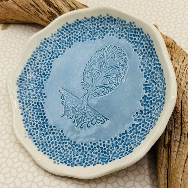 Blue Pottery Hearts Bowl
