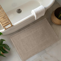 Beige Cotton Bath Mat (Set of 2)