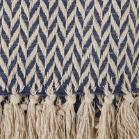 Blue Zig-Zag Cotton Throw