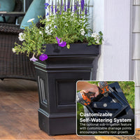 Onyx Black Square Planter (Set of 2)