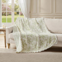 Green Botanical Plush Throw