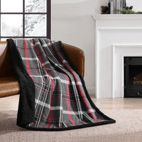 Charcoal Sherpa Fleece Throw