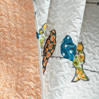 Bird Print Reversible Throw