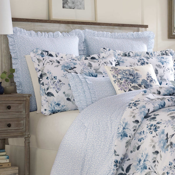 Blue Ruffled Euro Shams (Set of 2)