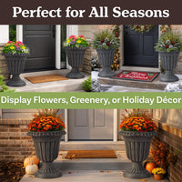 Stone Gray Urn Planters (Set of 2)