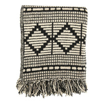 Black & Beige Diamond Cotton Throw