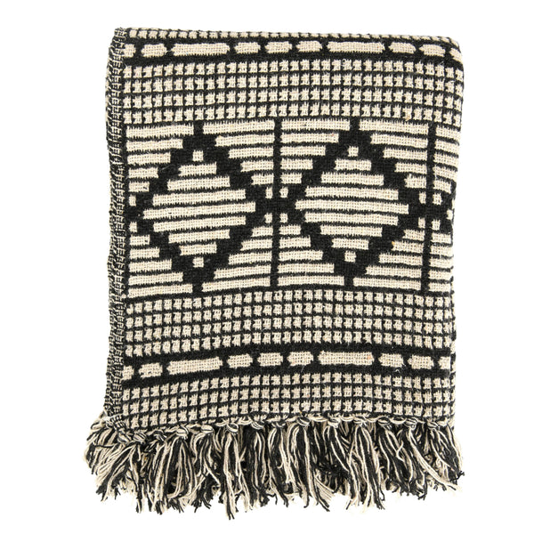 Black & Beige Diamond Cotton Throw