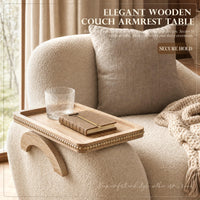 Natural Wood Sofa Arm Tray