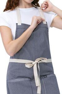 Indigo Blue Stripe Apron