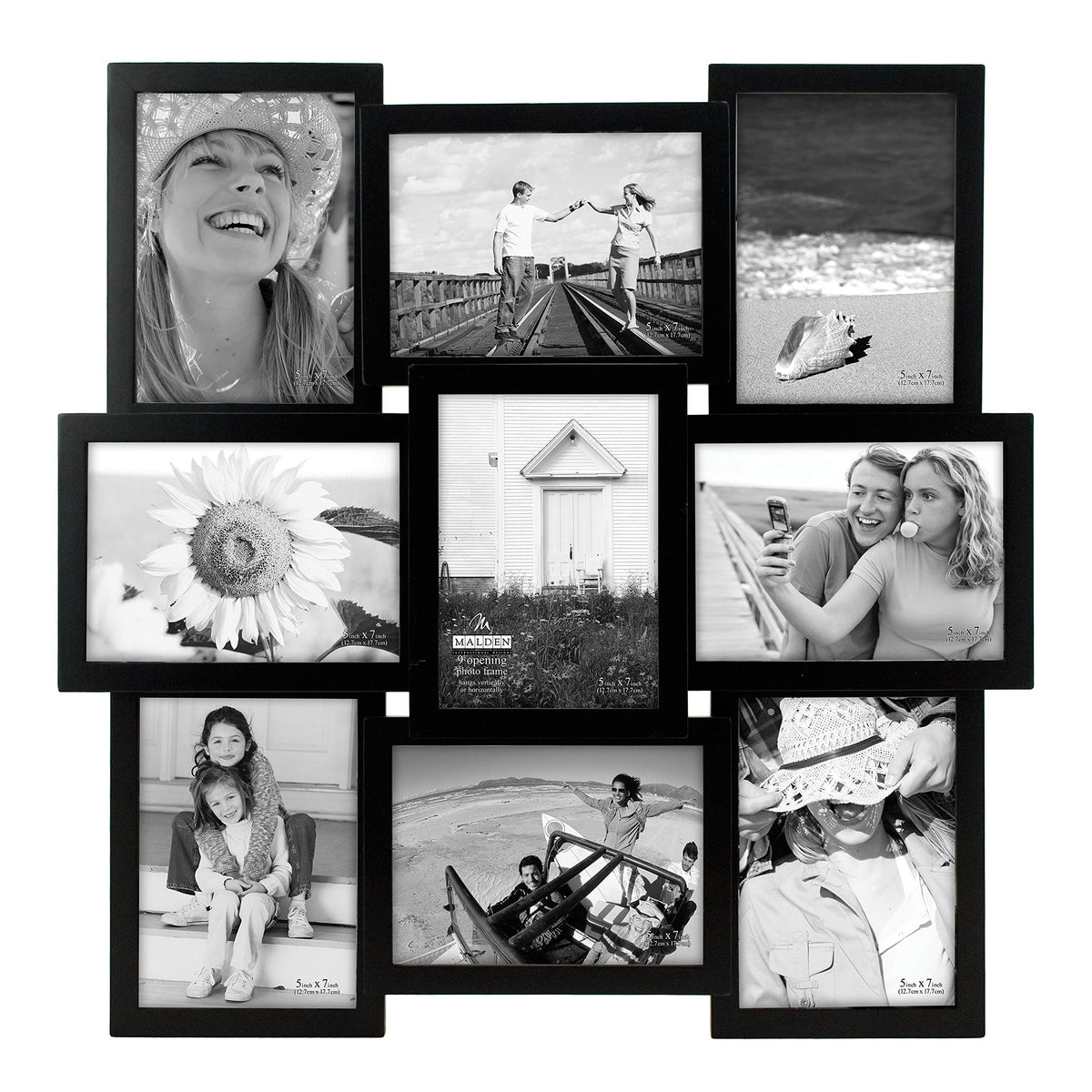 Black 9-Photo Collage Frame