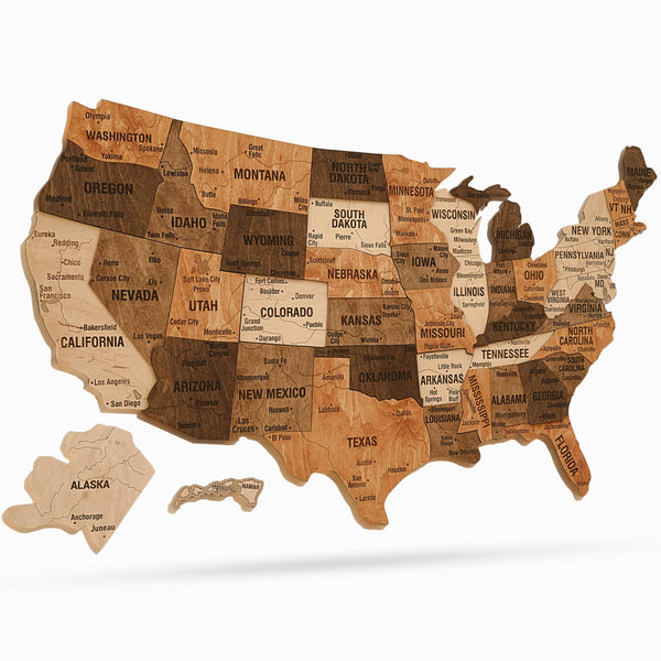 Wood USA Map Wall Art