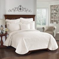 Ivory Floral Matelassé Coverlet