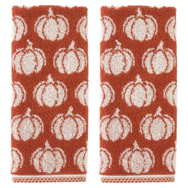 Pumpkin Jacquard Hand Towels (Set of 2)