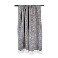Black Basket Weave Throw