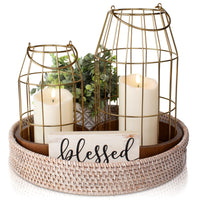 Brass Farmhouse Lanterns (Set of 2)