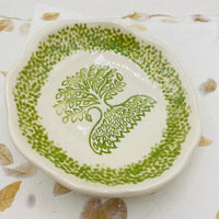 Green Pottery Tree of Life Bowl