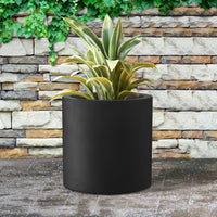 Round Black Concrete Planter