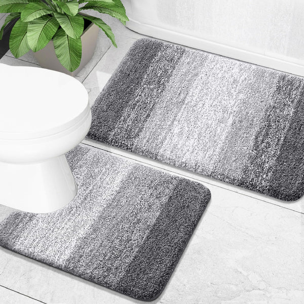Grey Contour Bath Mat (Set of 2)