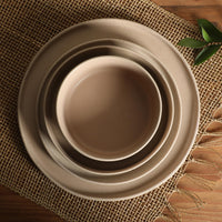 Taupe Porcelain Dinnerware (Set of 16)