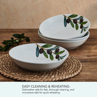 White Olive Pasta Bowls (Set of 4)