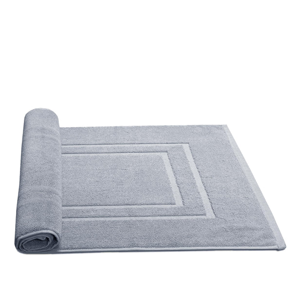 Grey Cotton Terry Bath Mat (Set of 2)