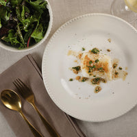 White Beaded Rim Dinnerware (Set of 12)