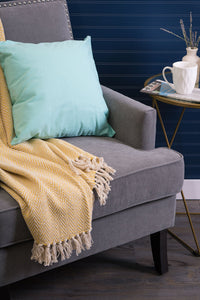 Marigold Chevron Cotton Throw