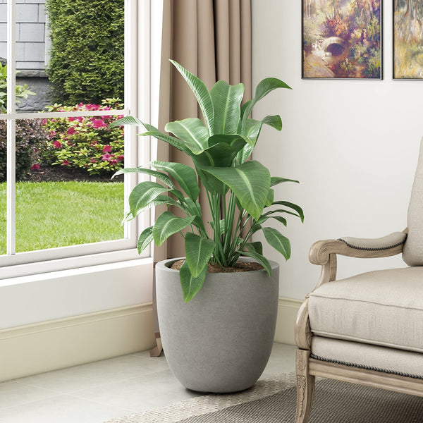 Buff Concrete Round Planter